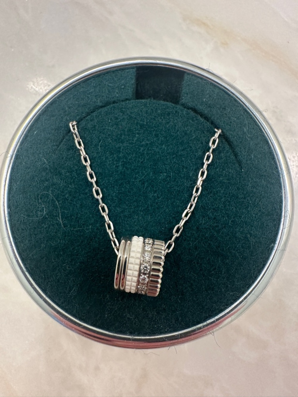 Boucheron Quatre 18K White Gold, HyCeram Diamond Large Pendant Necklace - Picture 15 of 16